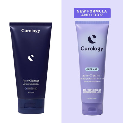 Curology 2% Salicylic Acid Face Wash for Acne Prone Skin, Cleanser with Lactic Acid, Niacinamide and Glycerin, Fragrance Free Daily Facial Cleanser, 150ml